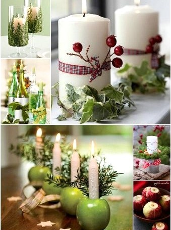 Idées décorations bougies de Noël