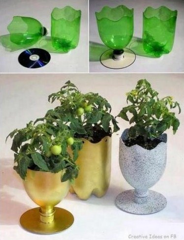 EcoCulleghju&Liceu] Fabriquer des pots de fleurs noirs avec des bouteilles  en plastique 