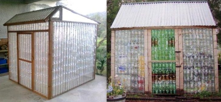 Construire une serre en bouteilles plastique