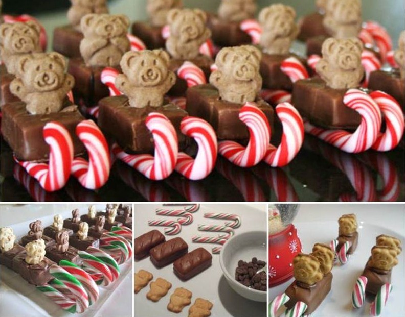 Faire le traîneau du Père Noël en friandises et sucres d'orge