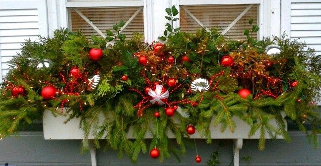 deco noel jardiniere exterieure