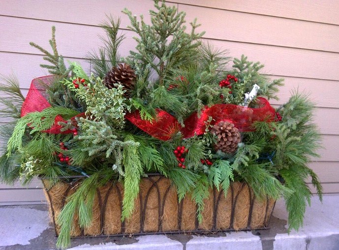 deco noel jardiniere