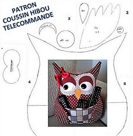 Faire un coussin hibou télécommande