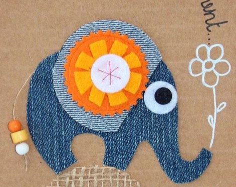 Créations animaux en jeans recyclés