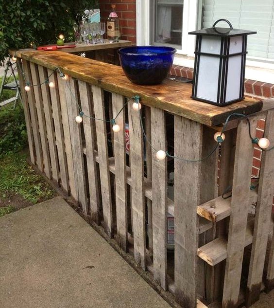 Modèles bars de jardin, réalisés en bois de palettes