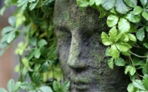 Décorations statues à têtes végétalisées