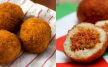 Arancini, boules de riz panées frites