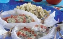 Papillotes de colin au Bleu d'Auvergne