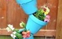 Les pots de fleurs encastrés au jardin