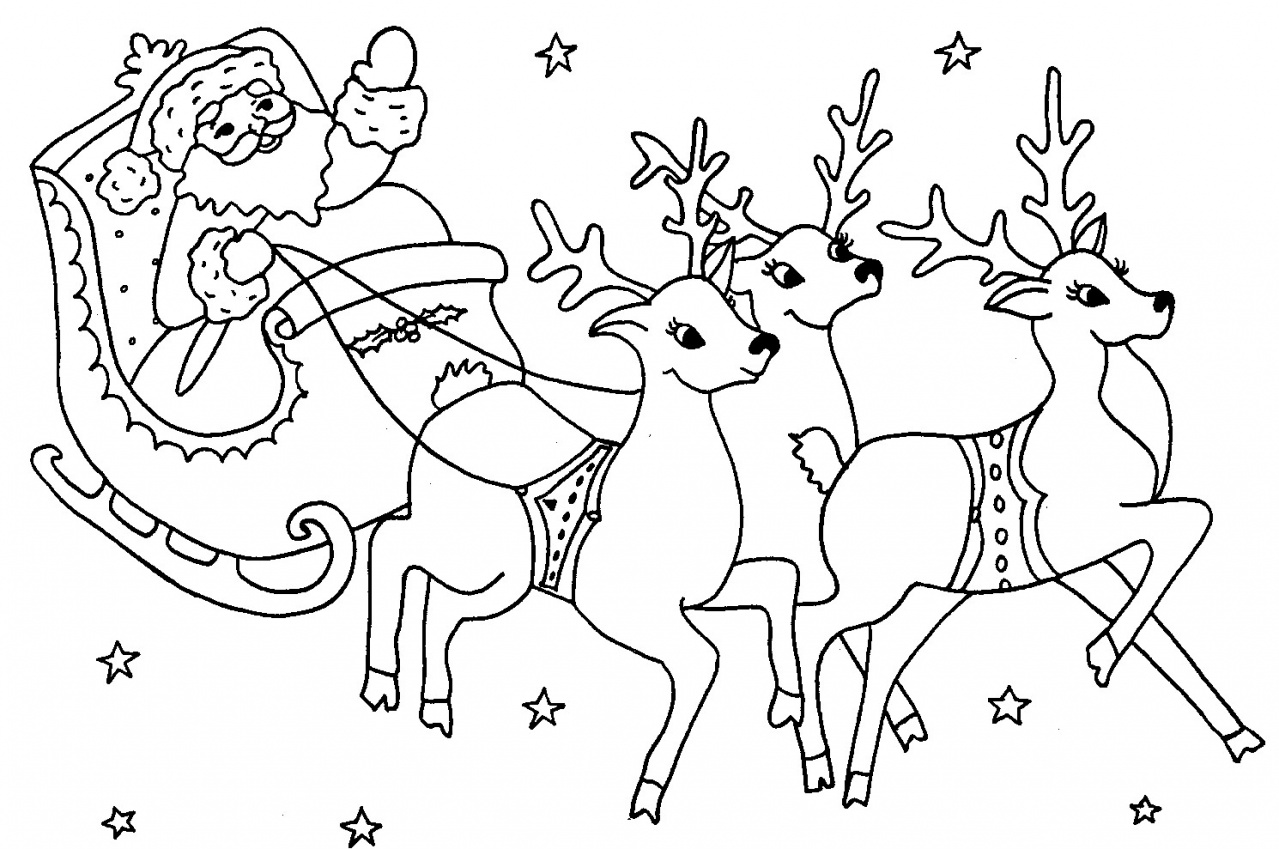 dessin père noel et rennes (2)