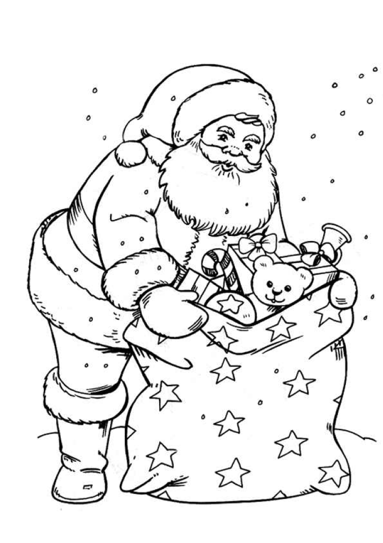 coloriage cadeaux pere noel