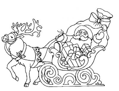 coloriage pere noel renne