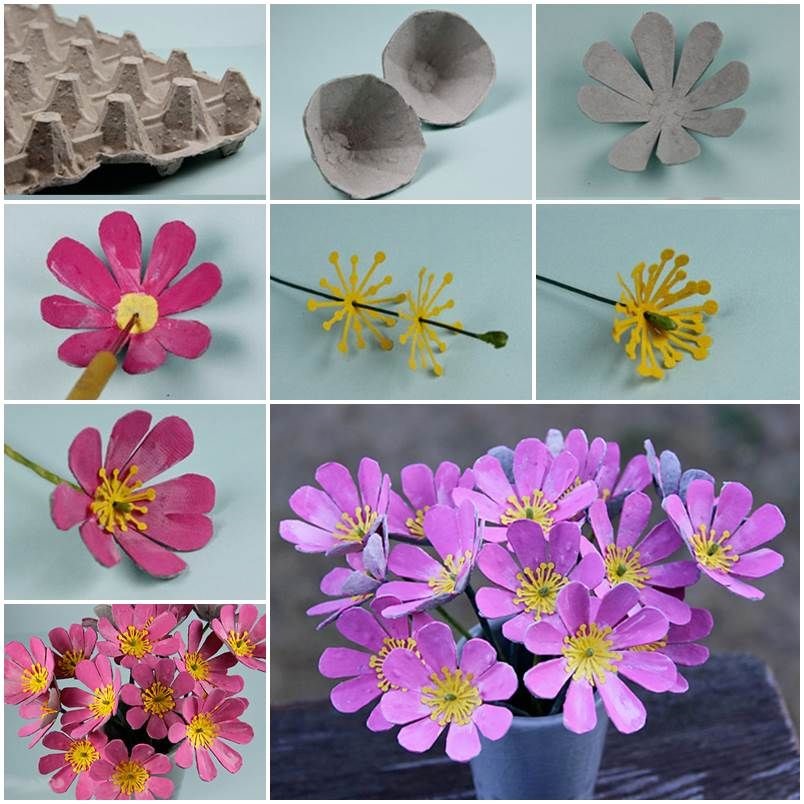 tuto fleurs boite oeuf