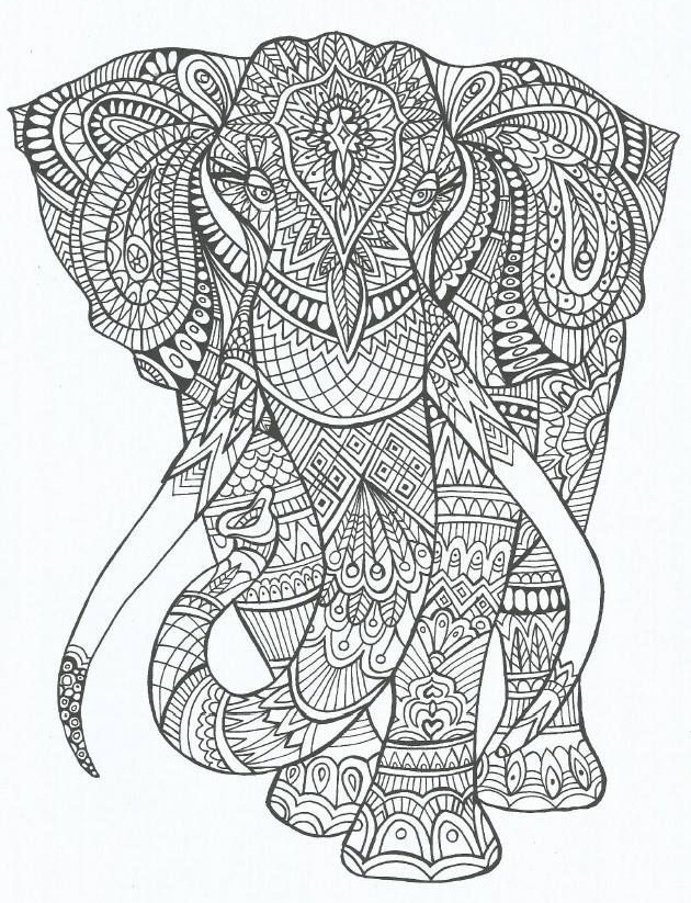 coloriage adulte éléphant