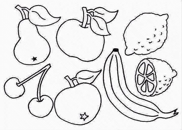 dessins coloriages fruits divers