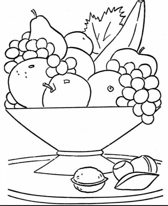 dessin corbeille fruits