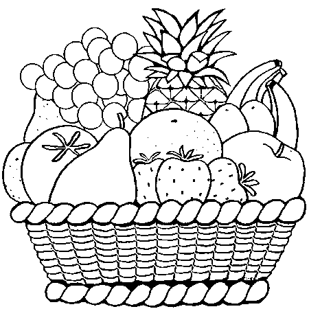 coloriage dessin corbeille fruits