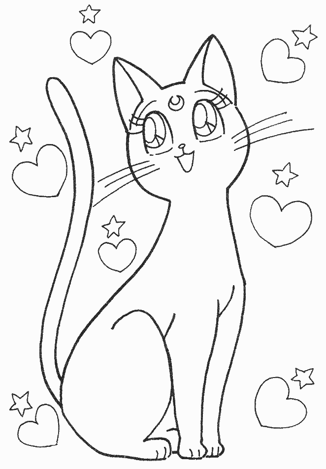 dessin chat heureux