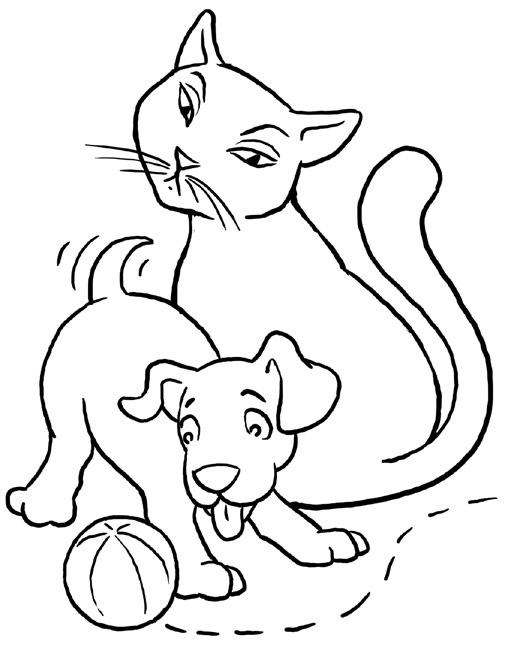 dessin chien et chat