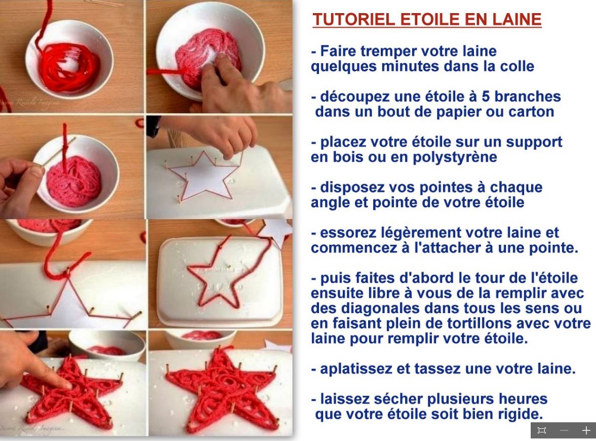 tutoriel étoile noel laine collée