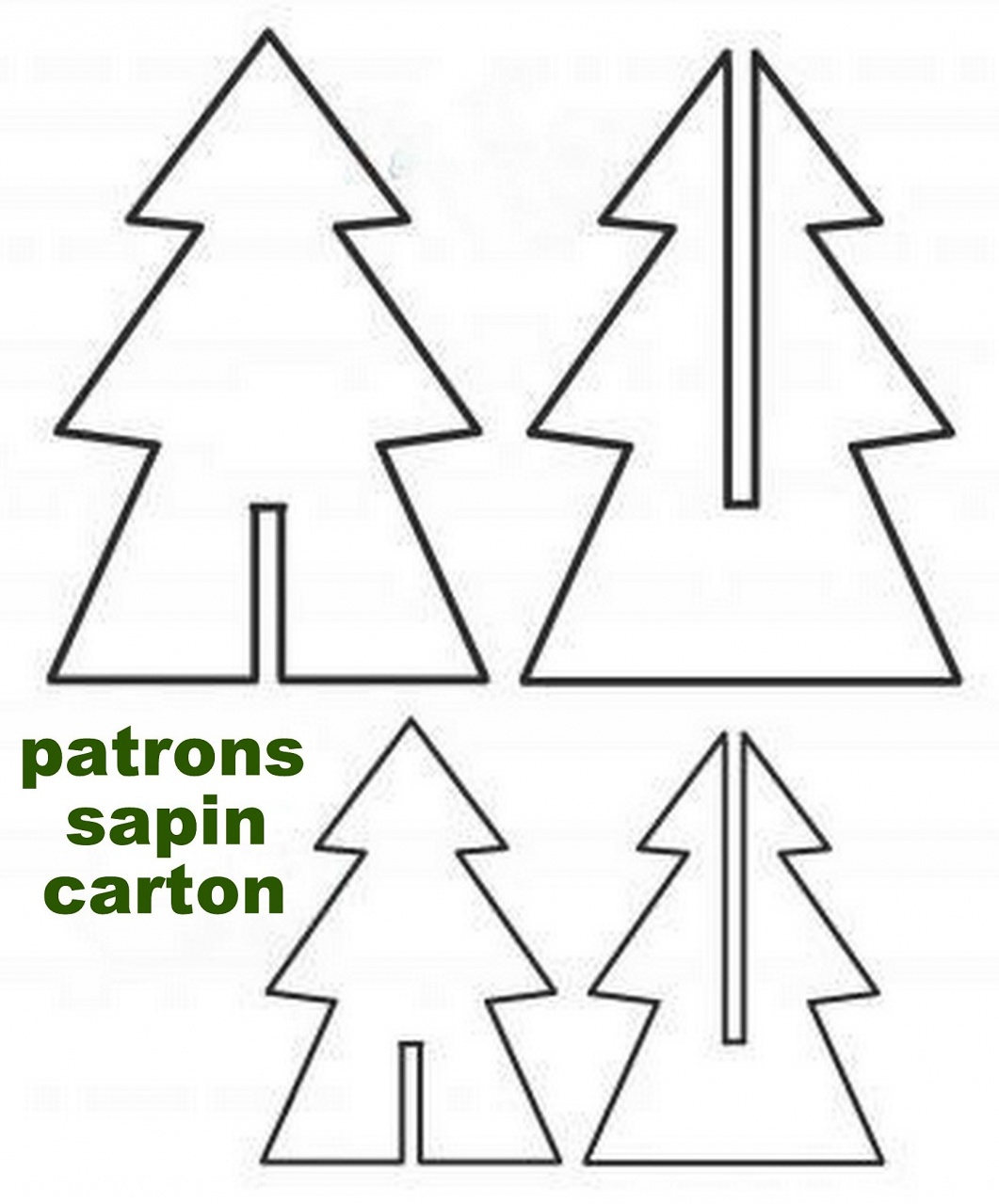 gabarits sapins carton